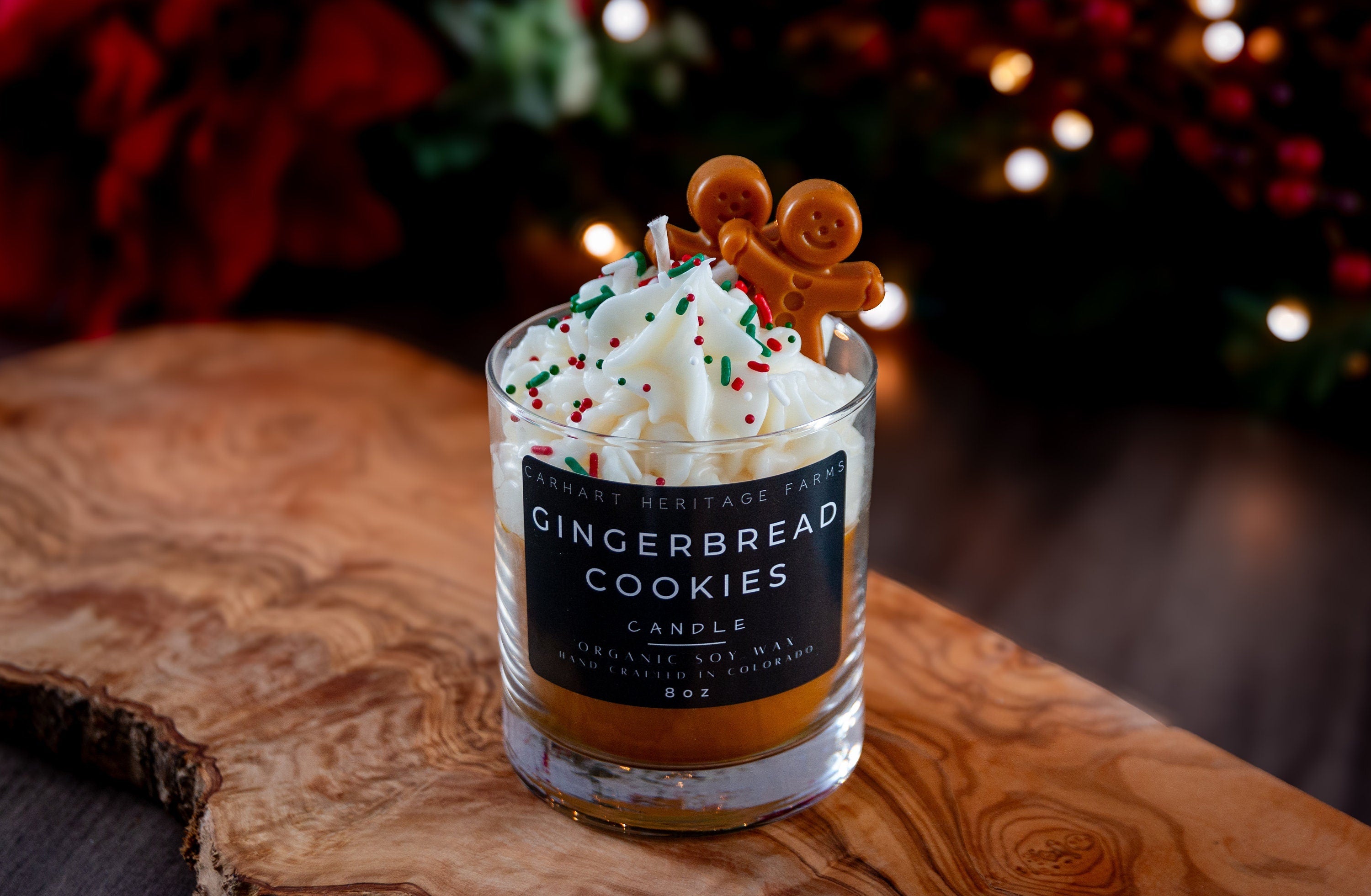 Gingerbread Cookie Holiday Dessert Candle