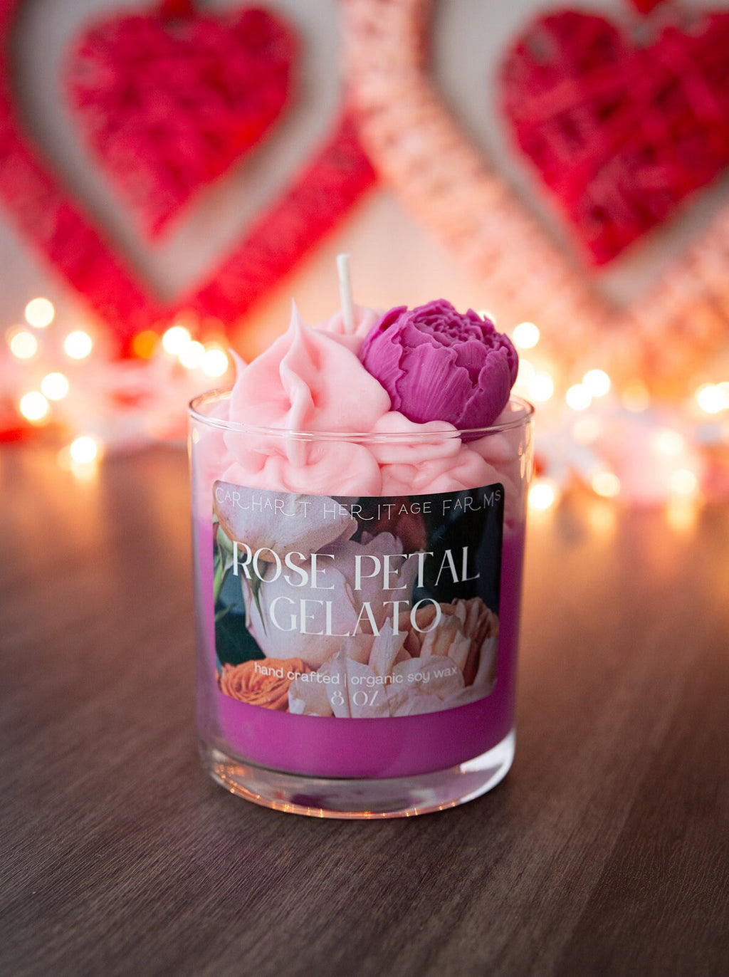 Velvet Rose Petal Gelato Candle for a Romantic Ambiance