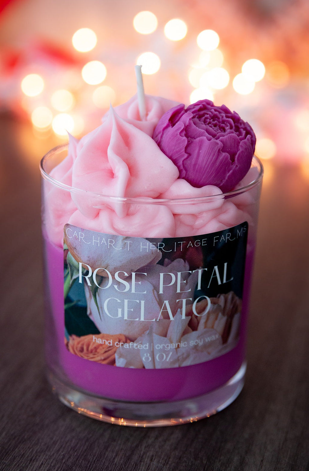 Velvet Rose Petal Gelato Candle for a Romantic Ambiance